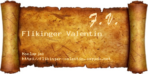 Flikinger Valentin névjegykártya